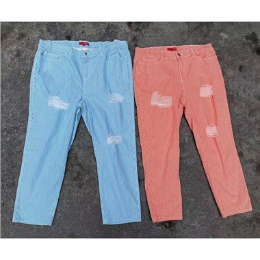 Pantaloni în dungi pentru damă, în 2 culori, mărimi mari